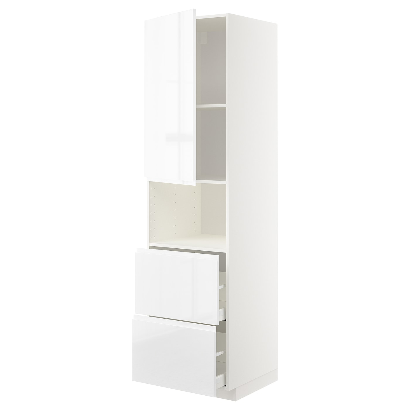 Высокий шкаф с ящиками - IKEA METOD/MAXIMERA/МЕТОД/МАКСИМЕРА ИКЕА, 220х60х60 см, белый