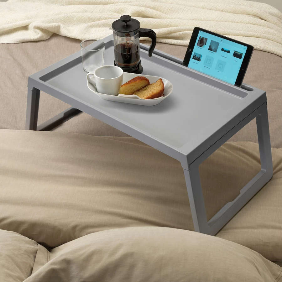 Поднос для кровати - KLIPSK IKEA/ КЛИПСК ИКЕА,  серый (изображение №2)