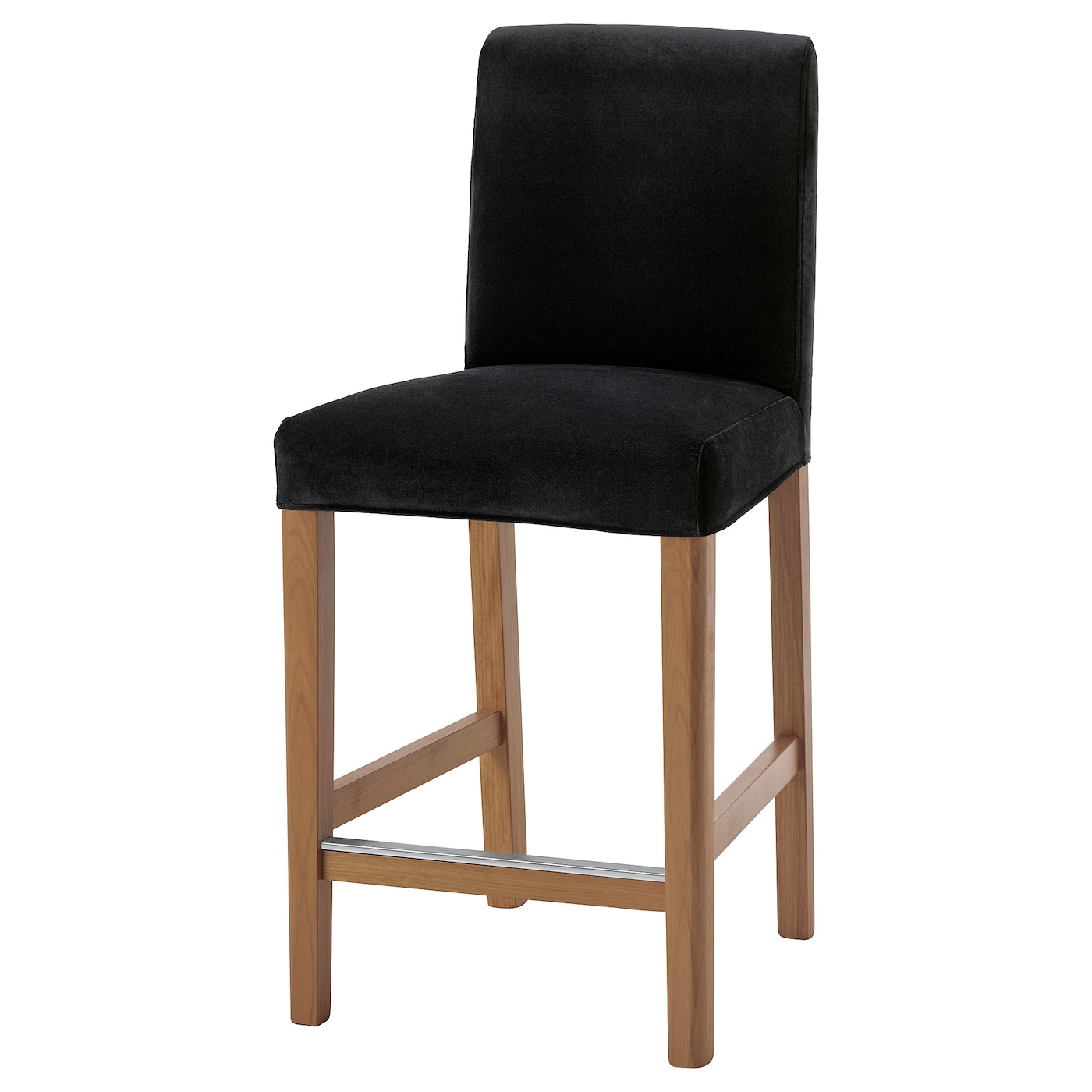 Барный стул со спинкой - BERGMUND IKEA/БЕРГМУНД ИКЕА, 97х45х48см, черный