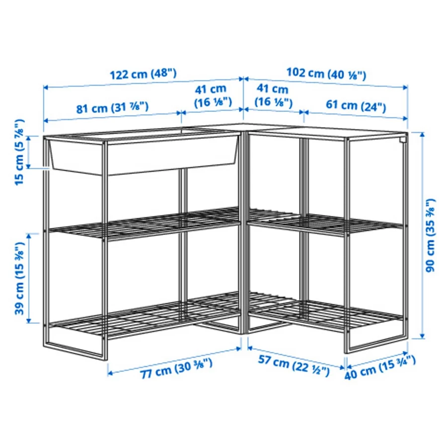 Шкаф - JOSTEIN  IKEA/ ЙОСТЕЙН  ИКЕА, 90х122 см , белый (изображение №6)
