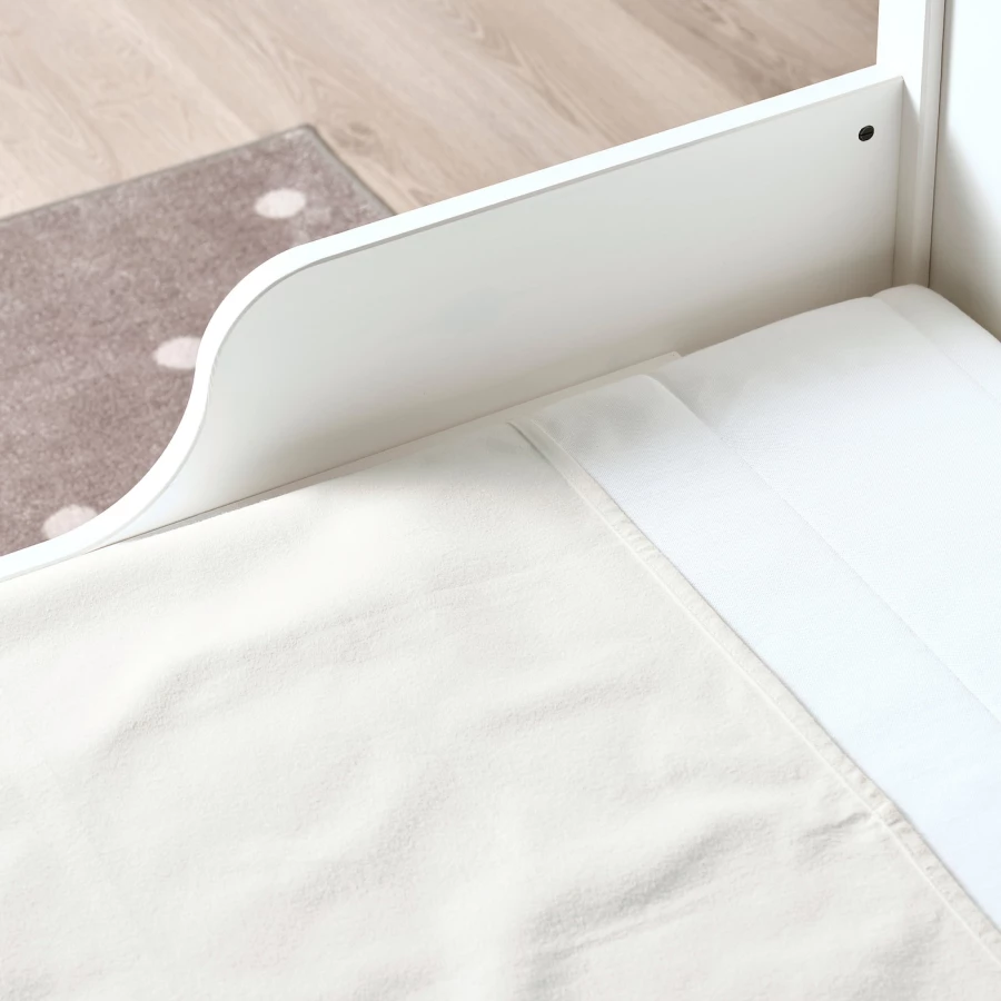 Наматрасник для детской кроватки - LEN IKEA/ ЛЕН ИКЕА, 100х70 см,  белый (изображение №2)