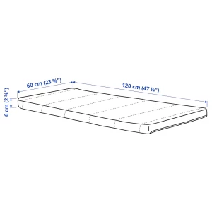 Второе фото. Матрас для детской кроватки - PELLEPLUTT IKEA/ ПЕЛЛЕПЛУТ ИКЕА, 60х120 см, белый