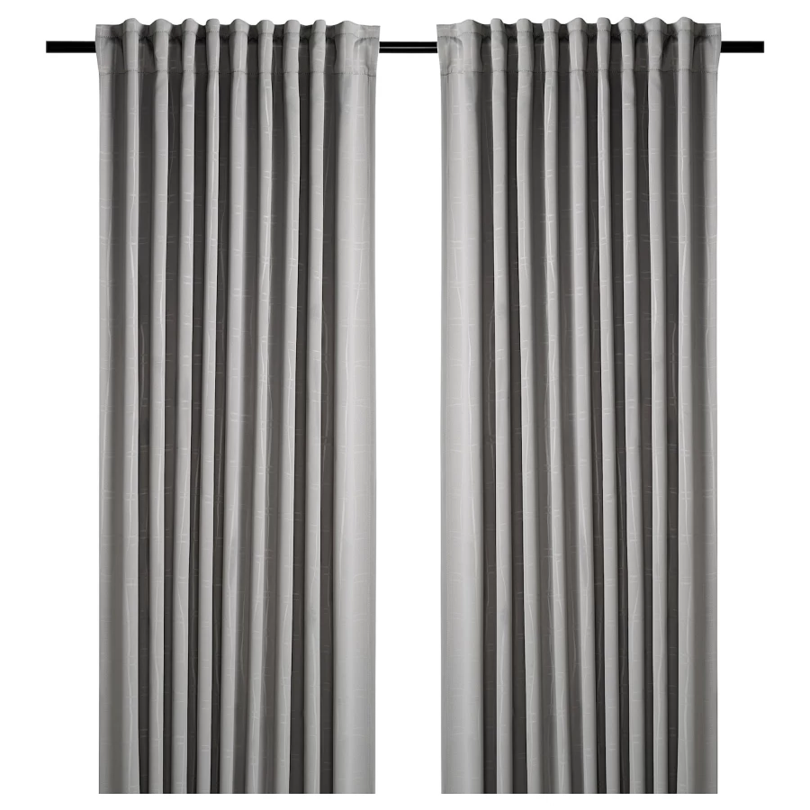 Затемняющая штора, 2 шт. - IKEA PRAKTTIDLÖSA/PRAKTTIDLOSA, 300х145 см, серый, ПРАКТТИДЛОСА ИКЕА (изображение №1)
