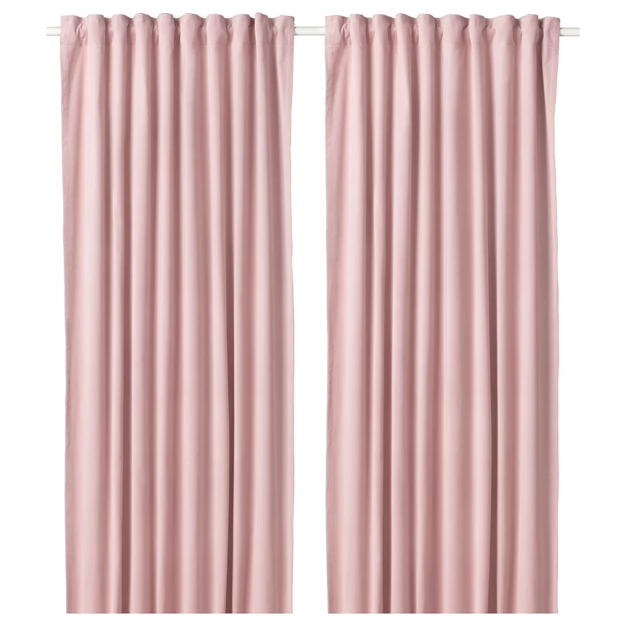 Затемняющая штора, 2 шт. - IKEA SANELA, 300х140 см, светло-розовый, САНЕЛА ИКЕА (изображение №1)