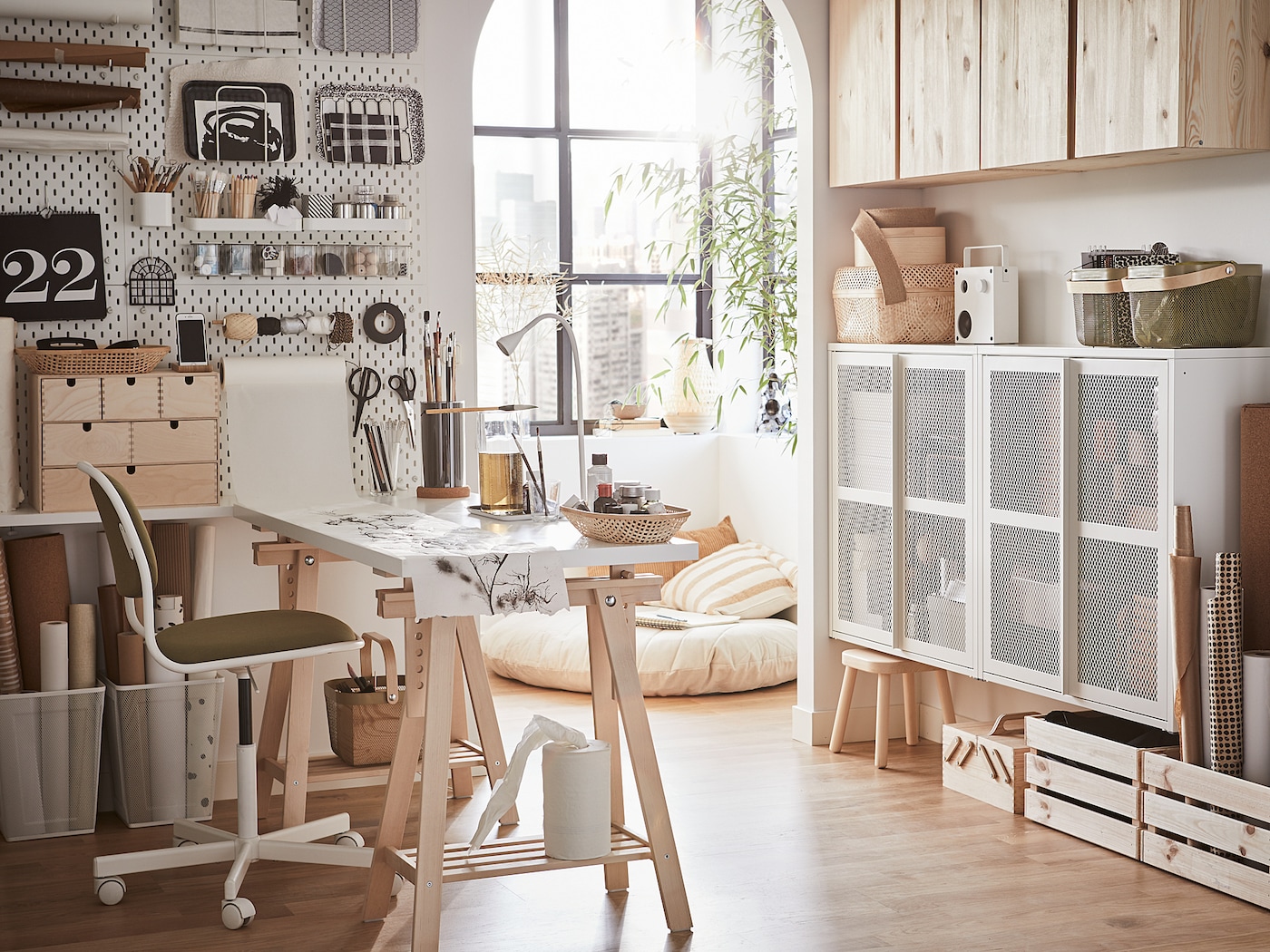 Ножка для стола - IKEA MITTBACK, 70-93 см, береза, МИТТБАКК ИКЕА