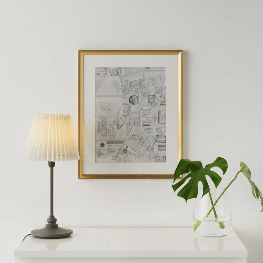 Рамка - IKEA SILVERHÖJDEN/SILVERHOJDEN, 40х50 см, золотой цвет, СИЛВЕРХОЙДЕН ИКЕА (изображение №2)