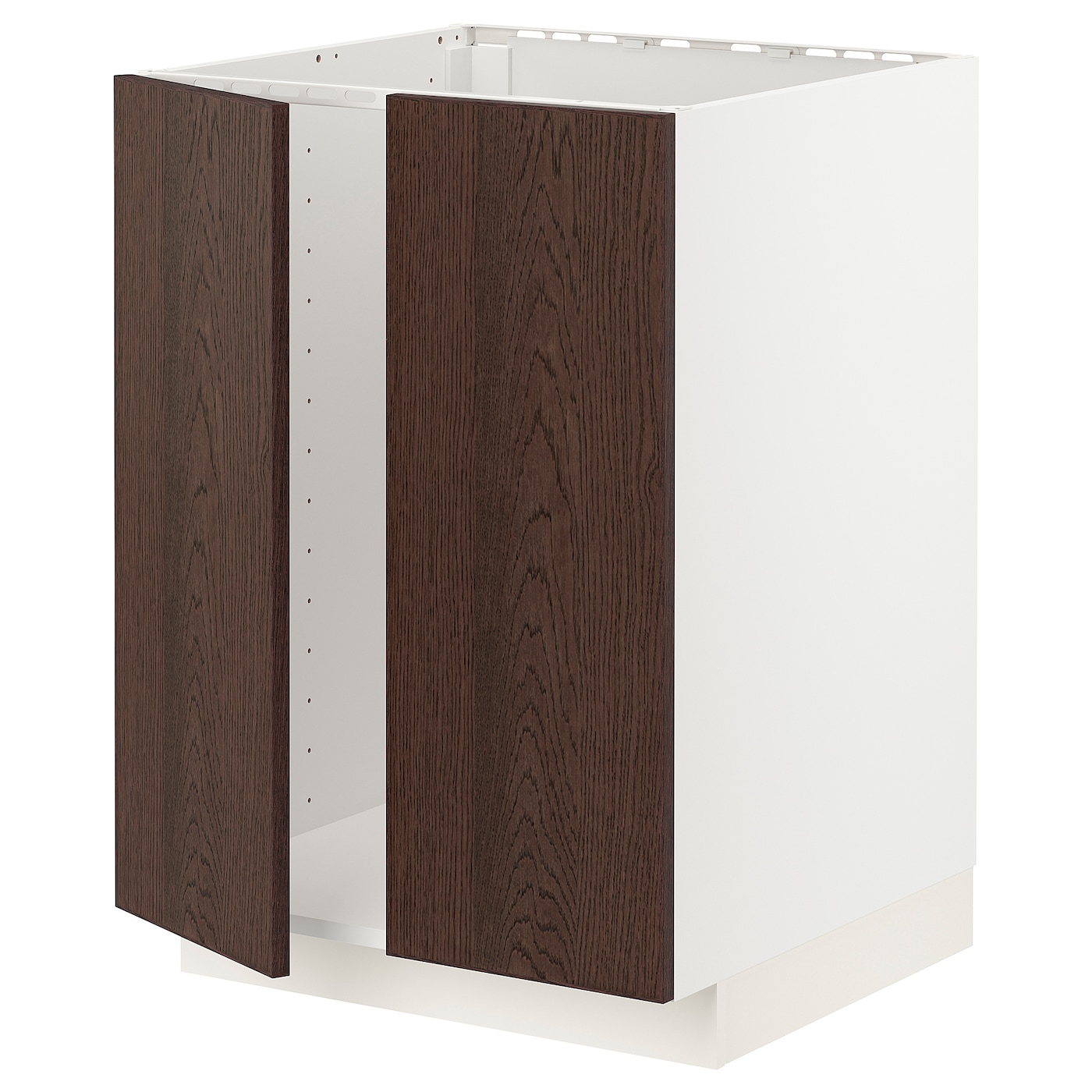 Шкаф под раковину/2 дверцы - METOD IKEA/ МЕТОД ИКЕА, 88х60  см. белый/коричневый