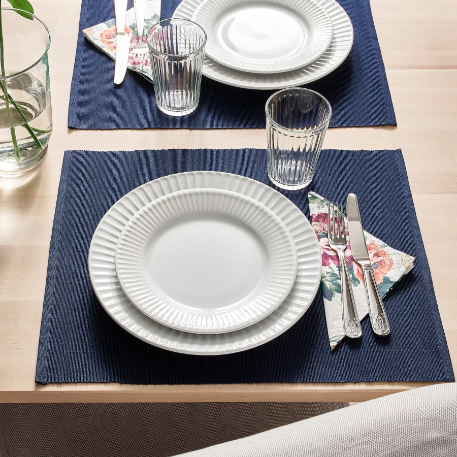 Набор тарелок, 4 шт. - IKEA STRIMMIG, 21 см, белый, СТРИММИГ ИКЕА (изображение №4)