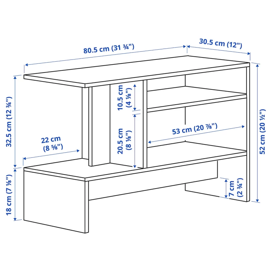 Журнальный стол - HOLMERUD IKEA/ ХОЛМЕРУД ИКЕА, 80x31 см, под беленый дуб (изображение №3)