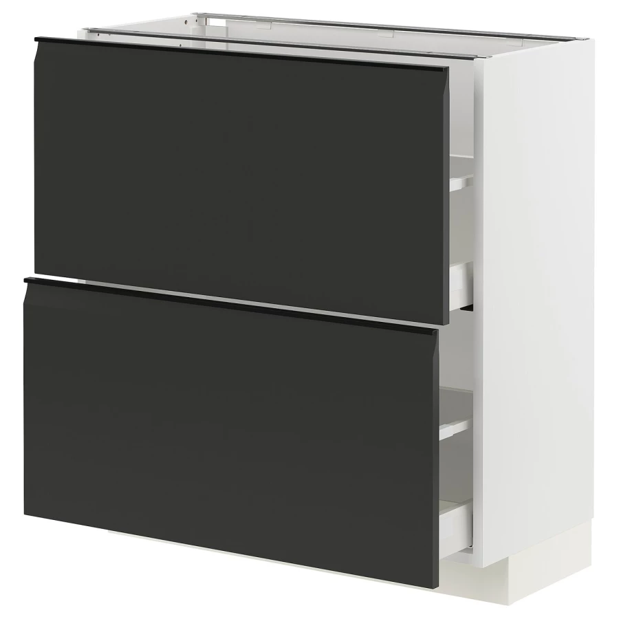 Напольный шкаф - IKEA METOD MAXIMERA, 88x39x80см, белый/черный, МЕТОД МАКСИМЕРА ИКЕА (изображение №1)