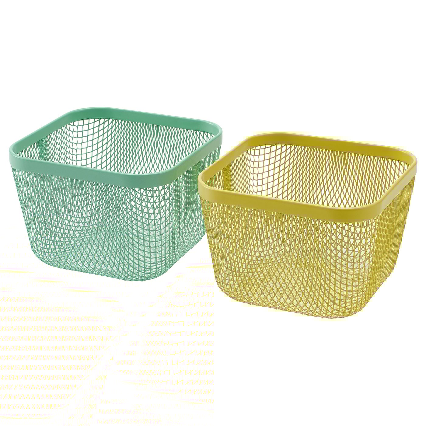 Корзина для продуктов IKEA 365+/ ИКЕА  365+, 14х14х10 см, желтый/зеленый