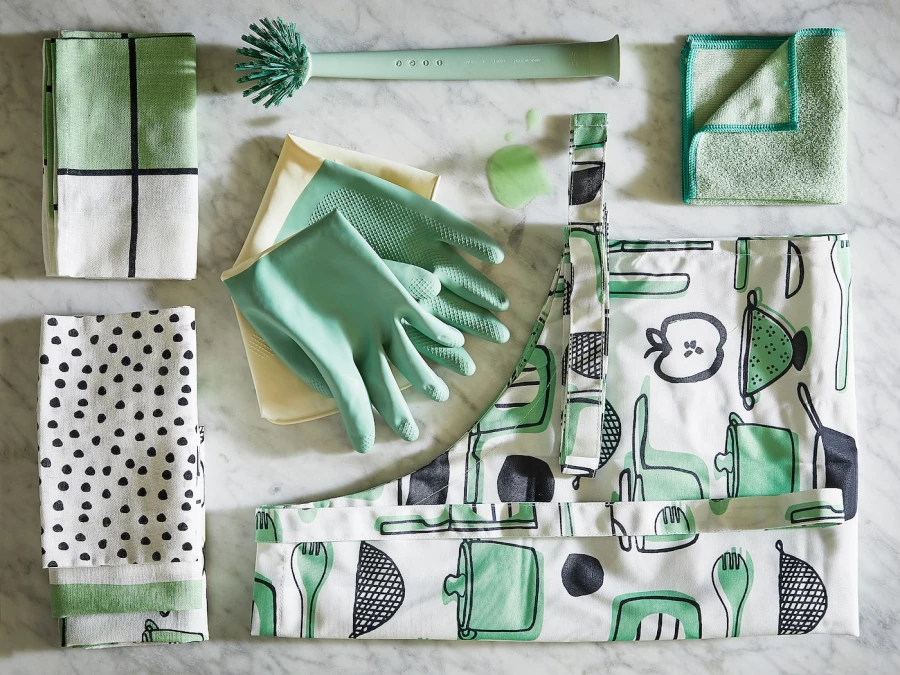 Чистящие перчатки - RINNIG IKEA/ РИННИГ ИКЕА,  зеленый М размер (изображение №4)