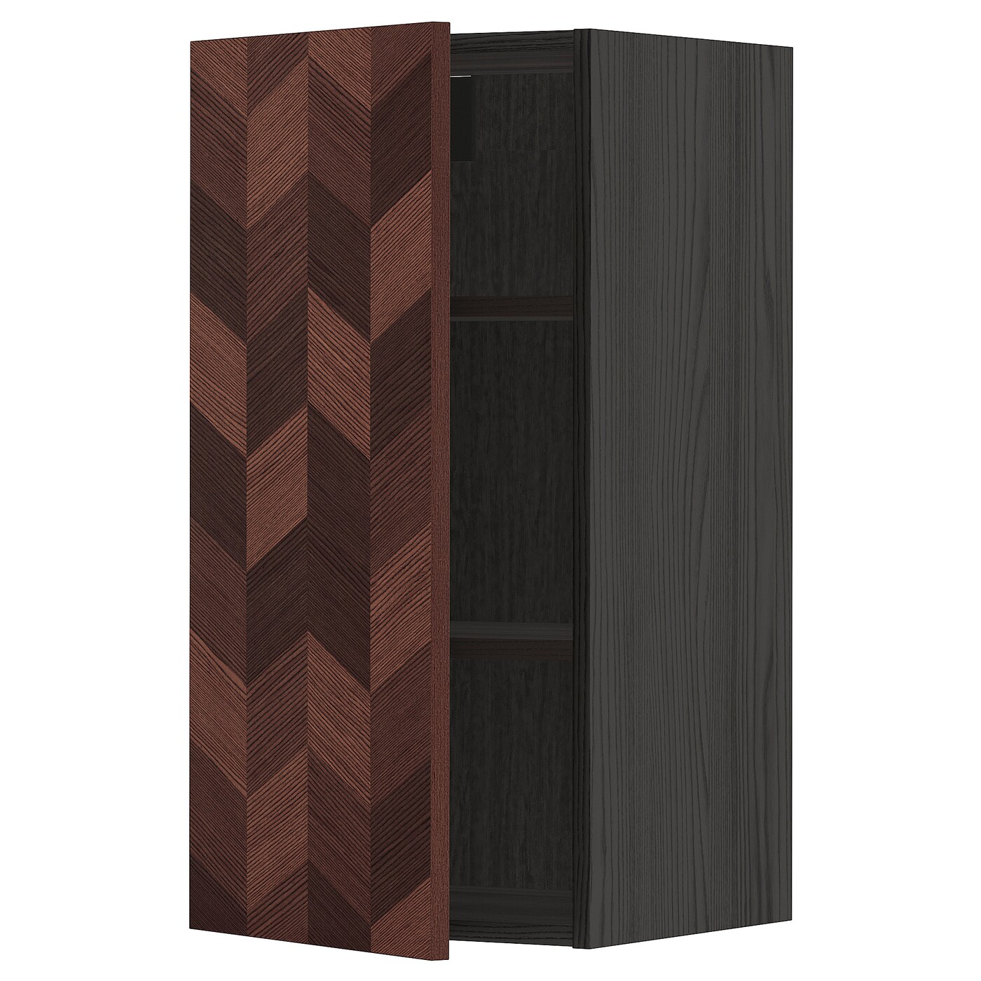 Навесной шкаф с полкой - METOD IKEA/ МЕТОД ИКЕА, 40х80 см, коричневый/черный