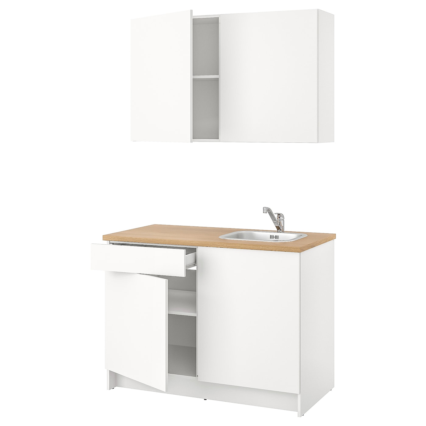 Кухонная комбинация для хранения вещей - KNOXHULT IKEA/ КНОКСХУЛЬТ ИКЕА, 120х61х220 см, бежевый/белый