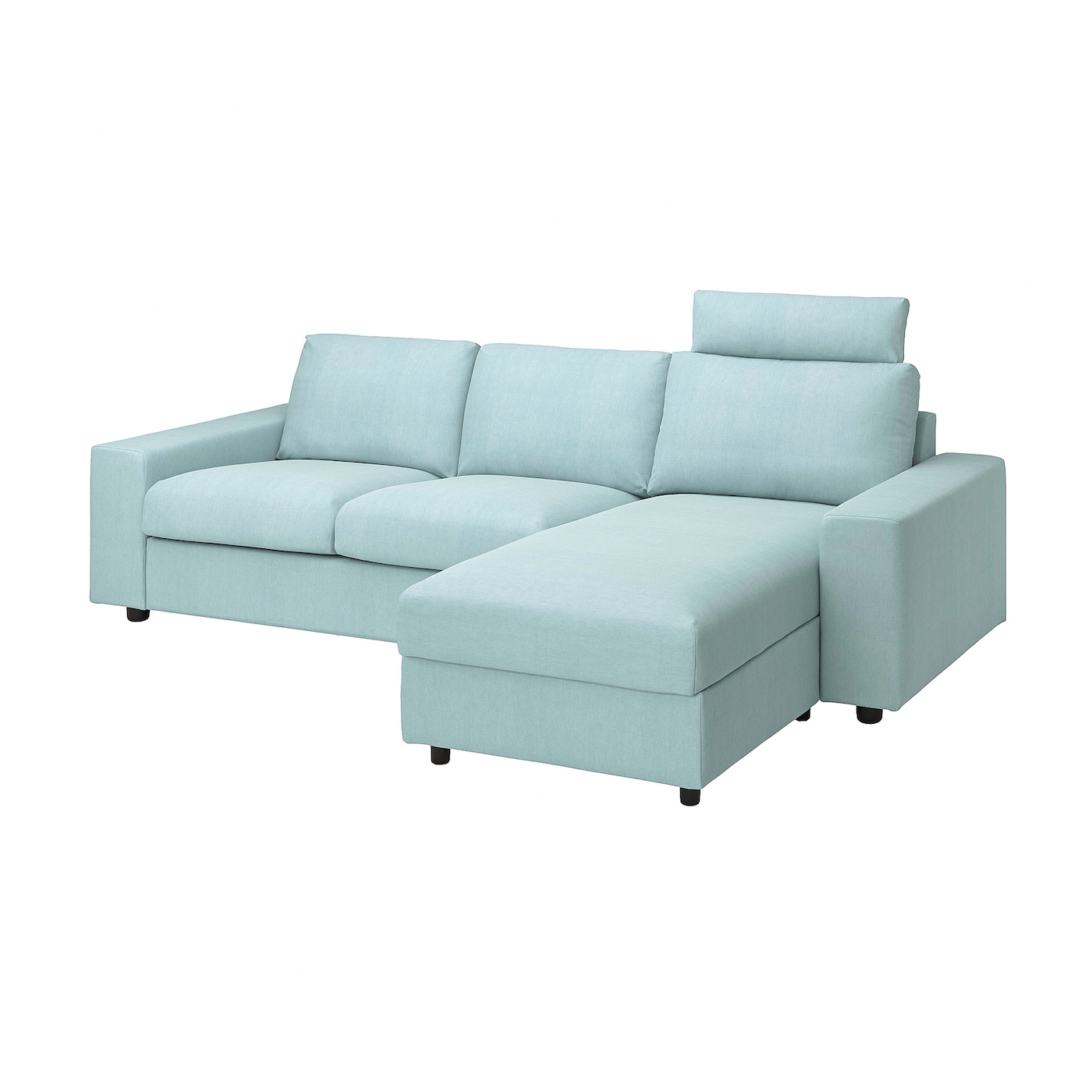 Чехол на 3-местный диван - IKEA VIMLE/ВИМЛЕ ИКЕА, 222х103 см, голубой