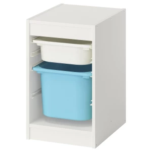 Шкаф с ящиком IKEA TROFAST/ТРУФАСТ ИКЕА, 34х44х56 см, белый/голубой