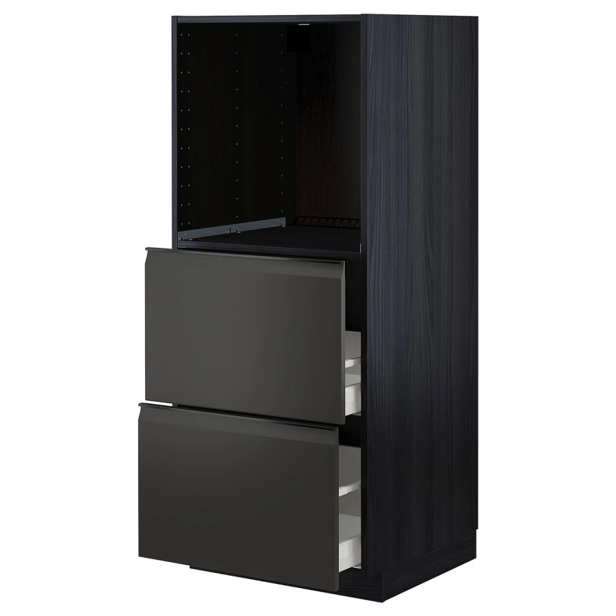 Напольный шкаф с выдвижными ящиками  - IKEA METOD MAXIMERA, 148x61,6x60см, черный, МЕТОД МАКСИМЕРА ИКЕА (изображение №1)