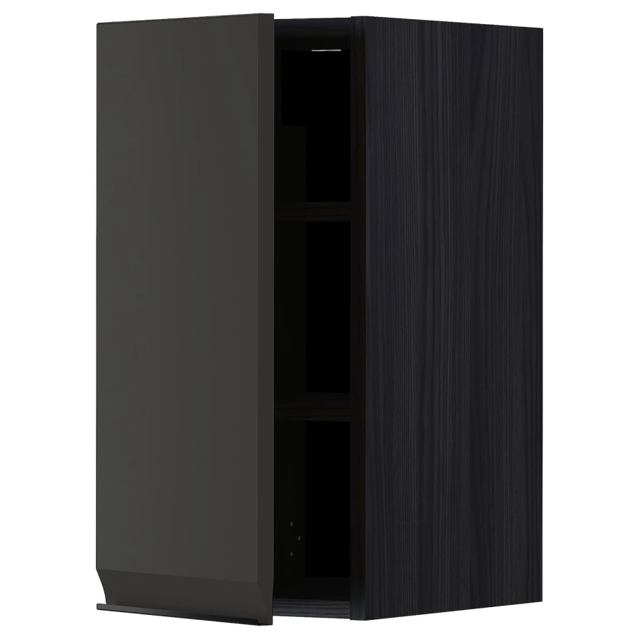 Навесной шкаф с полкой - METOD IKEA/ МЕТОД ИКЕА, 60х30  см, черный (изображение №1)
