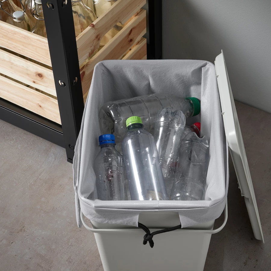 Мешок для сортировки мусора - AJÖSS /AJOSS   IKEA/ АЙОСС ИКЕА, 56х43 см, серый (изображение №4)