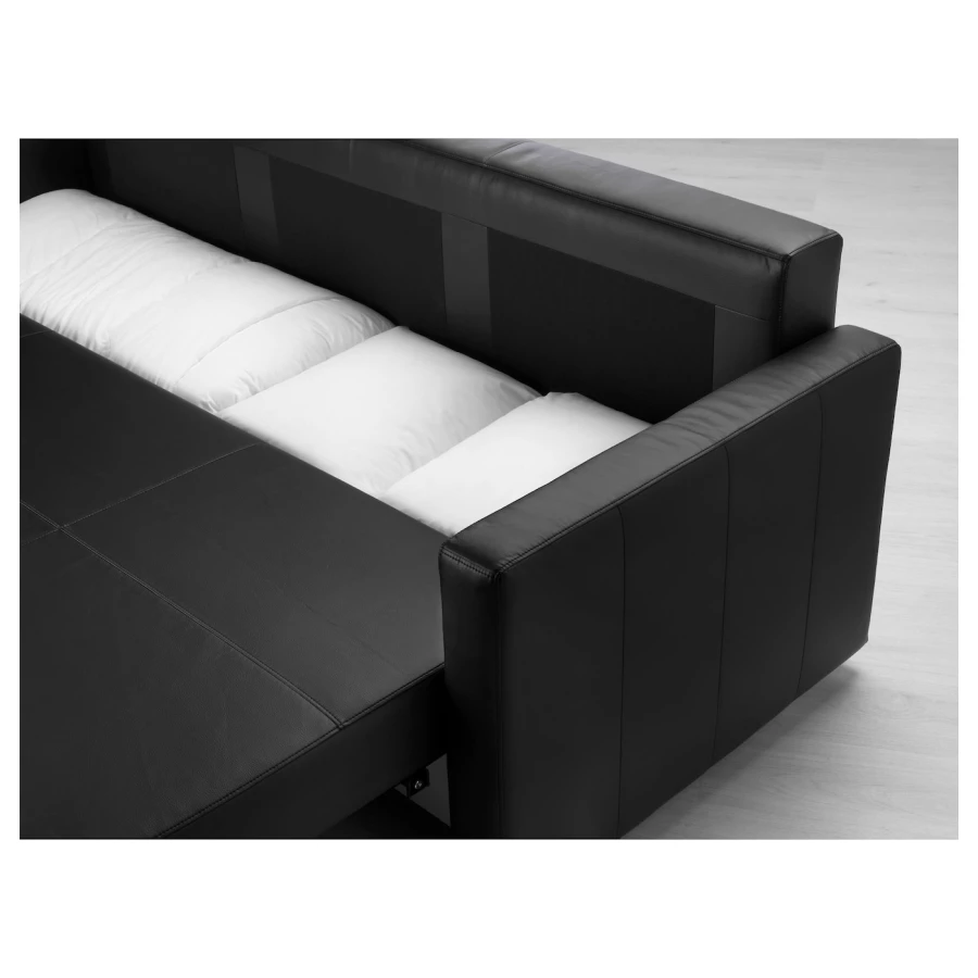 Диван трехместный - IKEA FRIHETEN/ФРИХЕТЕН ИКЕА, 83х105х225 см, черный (изображение №7)