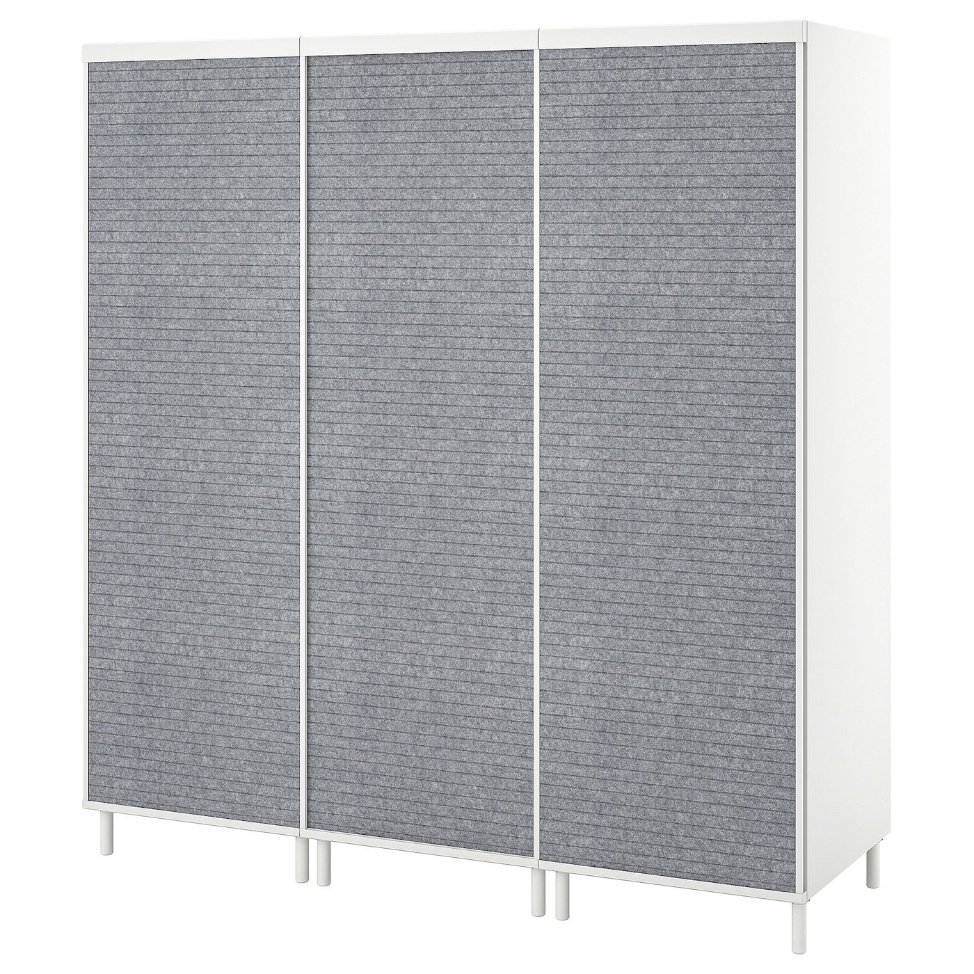 Шкаф 3-мя раздвижными дверцами - IKEA PLATSA/ПЛАТСА ИКЕА, 180х191,1х56,7 см, белый/темно-серый
