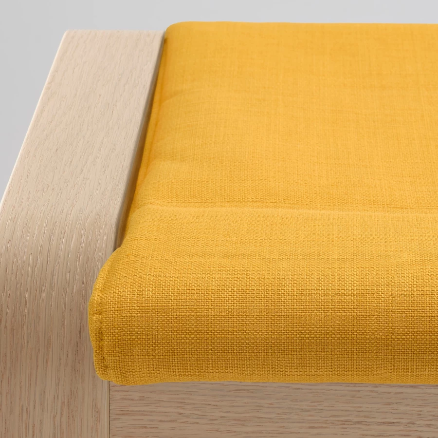 Табурет для ног - POÄNG / POАNG IKEA/  ПОЭНГ ИКЕА, 68х39 см, желтый (изображение №3)