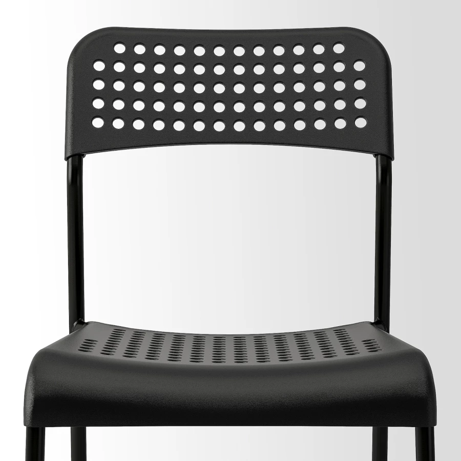 Стол и 4 стула - IKEA GRÅSALA/GRASALA/ADDE/ ГРОСАЛА/АДДЕ ИКЕА, 110х67 см, серый/черный (изображение №4)