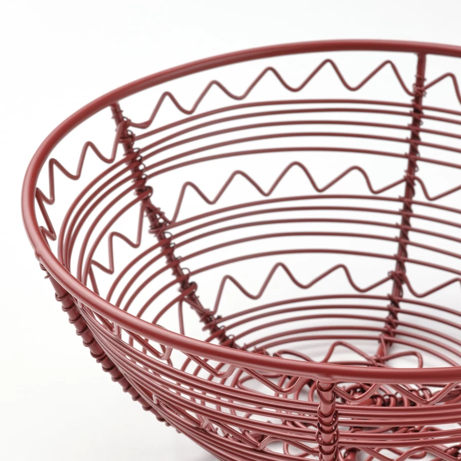 Корзина ручной работы - IKEA VINTERFINT, 20см, красный, ВИНТЕРФИНТ ИКЕА (изображение №2)