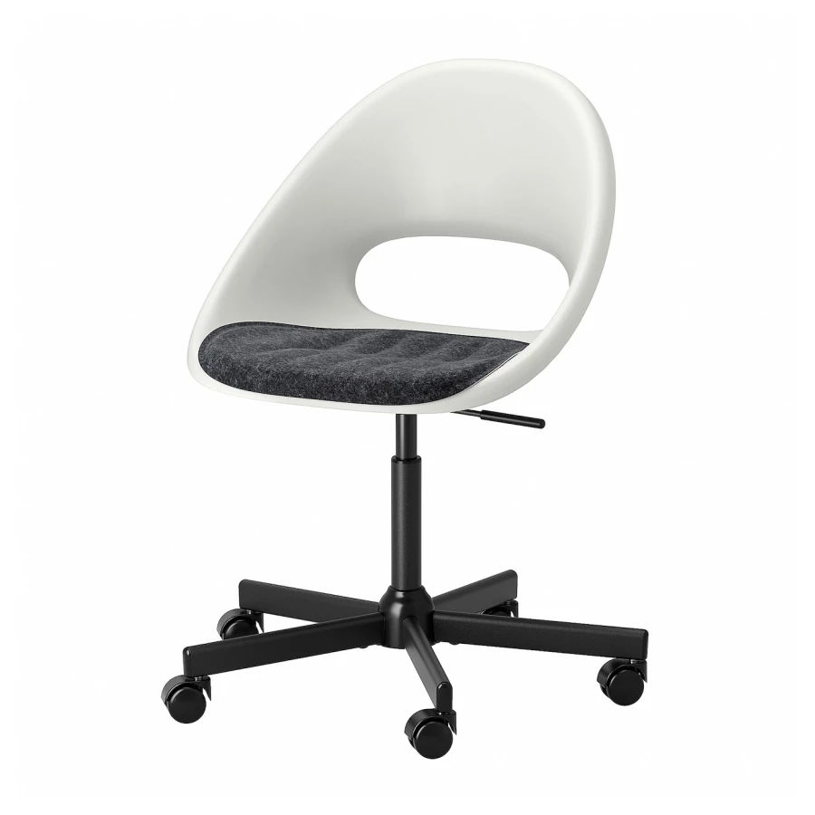 Офисный стул - IKEA LOBERGET/MALSKÄR/MALSKAR, 67x67x90см, белый, ЛОБЕРГЕТ МАЛЬСКАР ИКЕА (изображение №1)