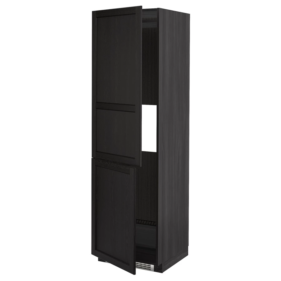 Высокий холодильный шкаф - IKEA METOD/МЕТОД ИКЕА, 200х60х60 см, черный (изображение №1)