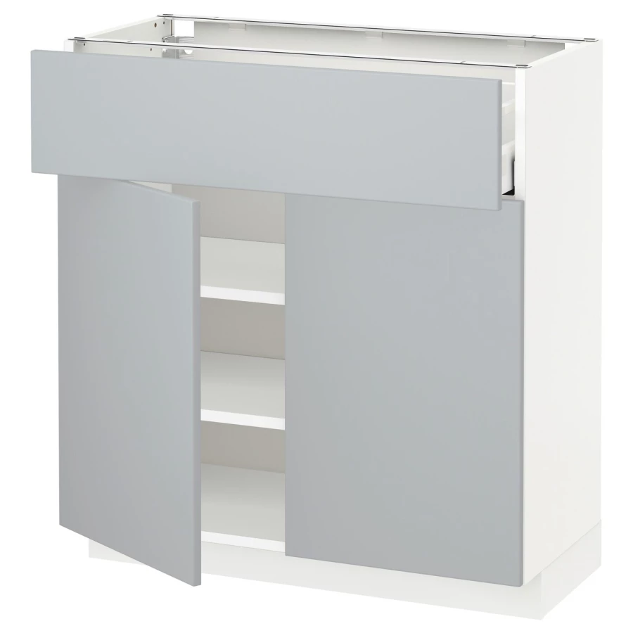 Напольный кухонный шкаф  - IKEA METOD MAXIMERA, 80x37x80см, белый/светло-серый, МЕТОД МАКСИМЕРА ИКЕА (изображение №1)