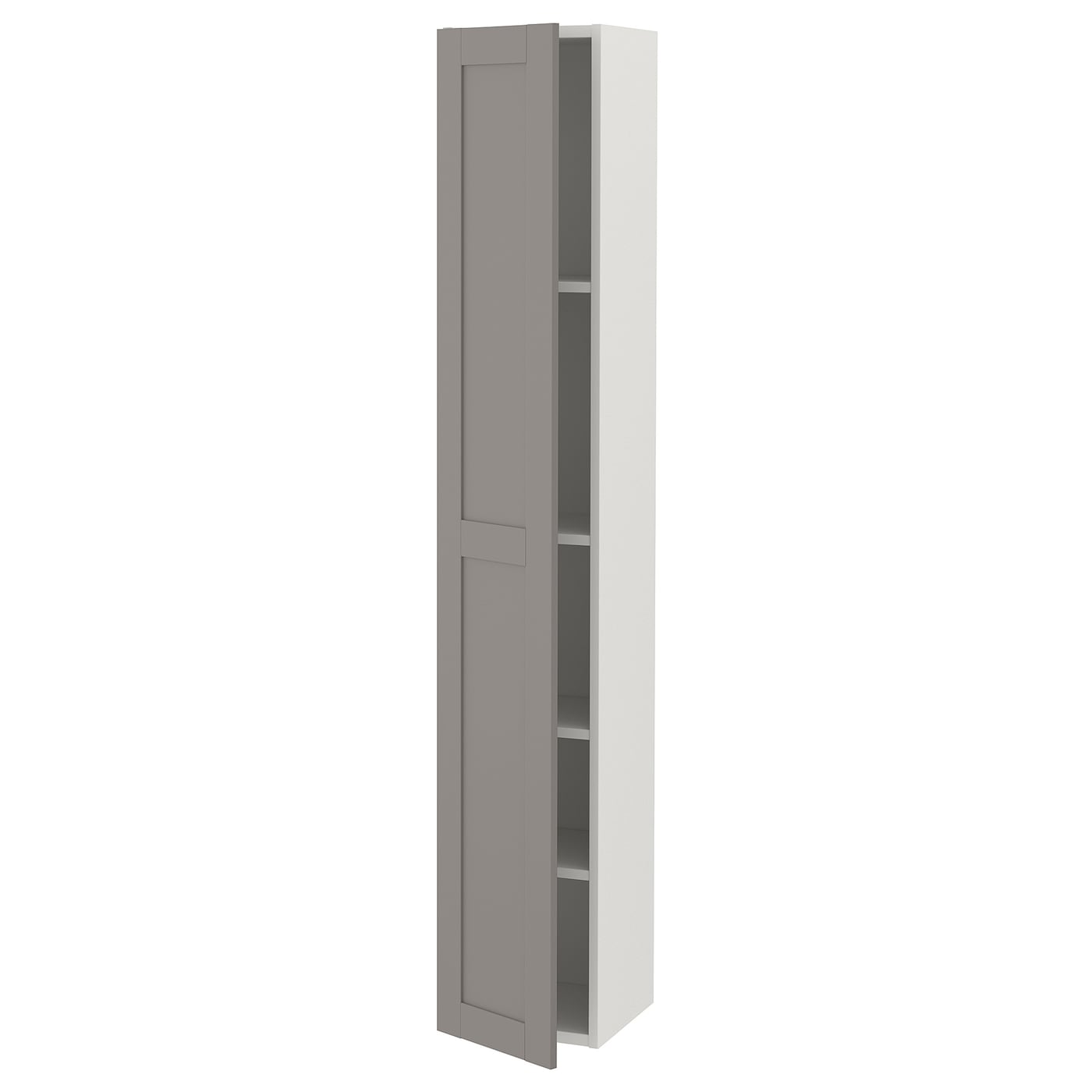 Высокий шкаф с дверцами - ENHET IКЕА/ ЭНХЕТ ИКЕА, 180х30х32 см,серый/белый