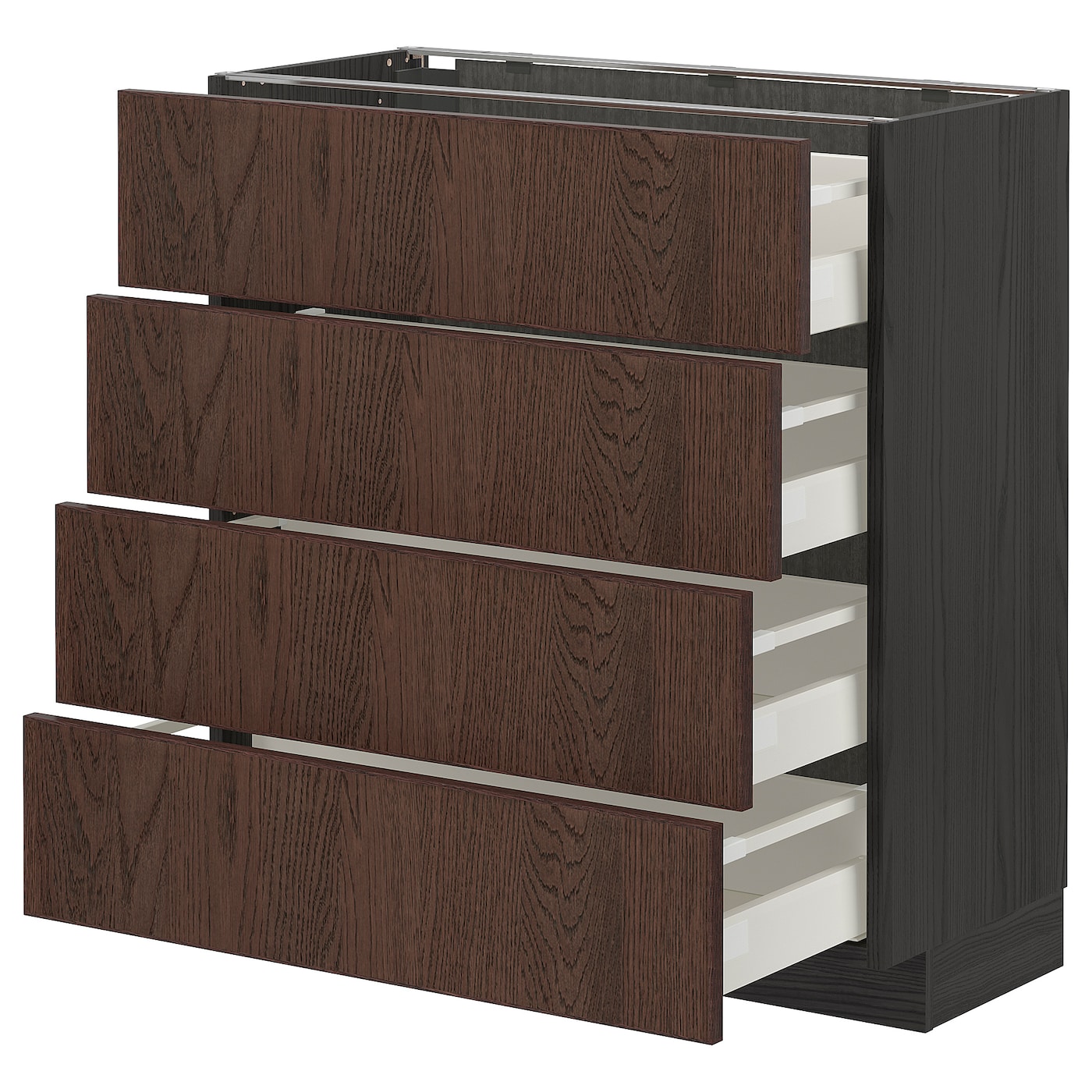 Напольный шкаф  - IKEA METOD MAXIMERA, 88x39,2x80см, черный/коричневый, МЕТОД МАКСИМЕРА ИКЕА