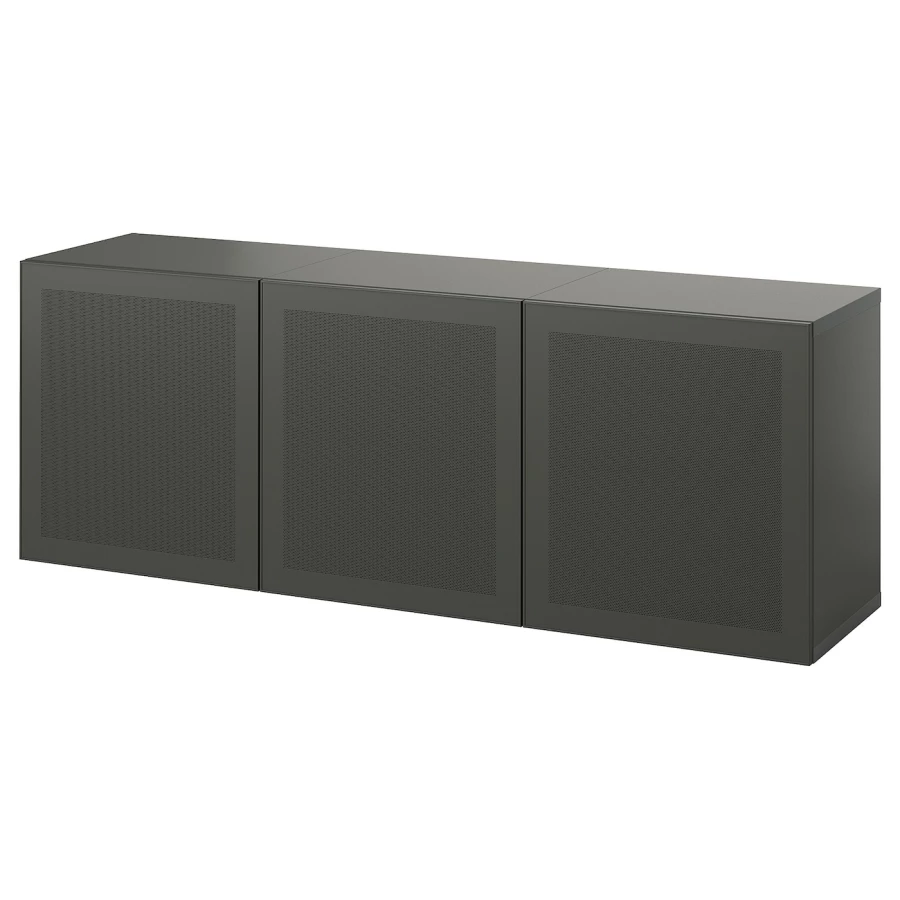 Комбинация для хранения - BESTÅ/ BESTА IKEA/ БЕСТА/БЕСТО ИКЕА, 180х64 см, темно- серый (изображение №1)