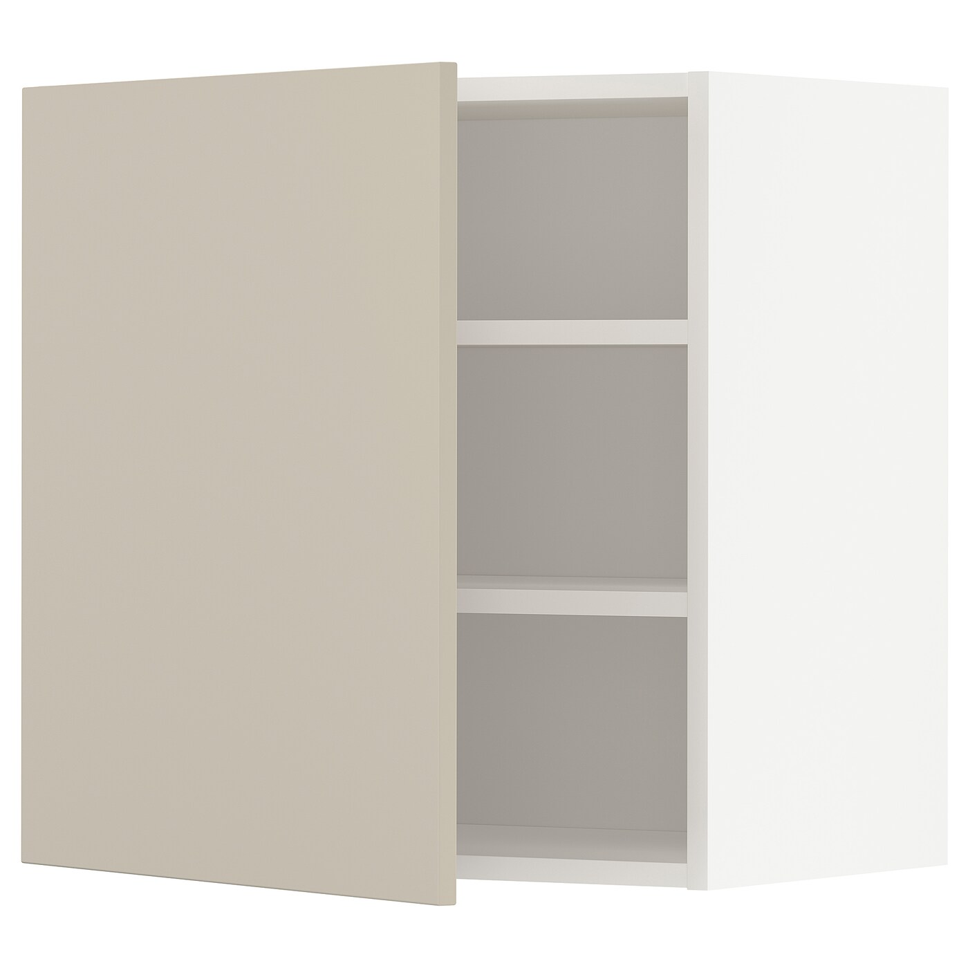 Навесной шкаф с полкой - METOD IKEA/ МЕТОД ИКЕА, 60х60 см, белый/светло-коричневый