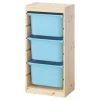 Шкаф с ящиком IKEA TROFAST/ТРУФАСТ ИКЕА, 46х30х91 см, под беленый дуб/голубой