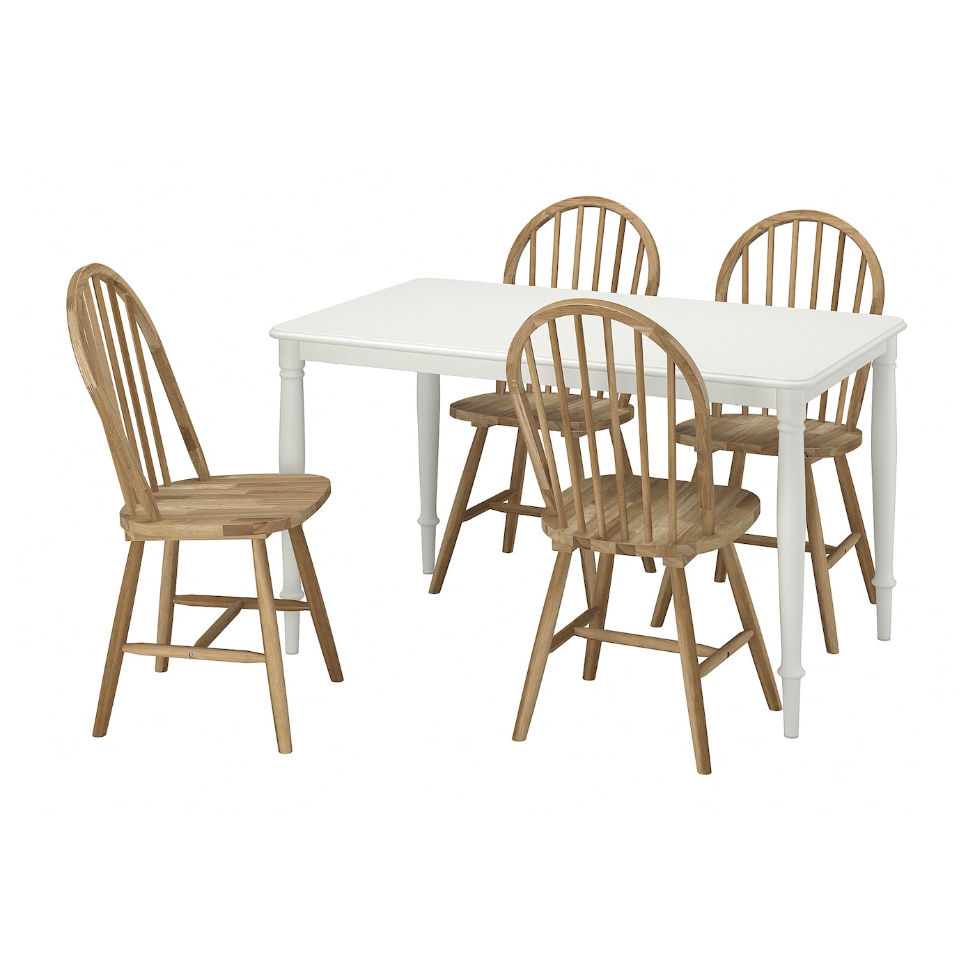 Стол и 4 стула - DANDERYD / SKOGSTA IKEA/ ДАНДЭРЮД / СКОГСТА ИКЕА, 130х75/94х43 см,  белый/коричневый