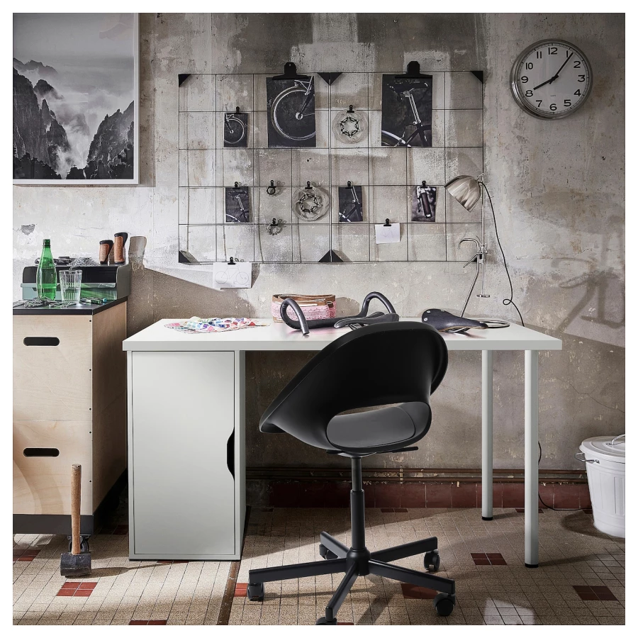 Письменный стол с ящиком - IKEA LAGKAPTEN/ALEX, 140x60 см, белый, АЛЕКС/ЛАГКАПТЕН ИКЕА (изображение №5)