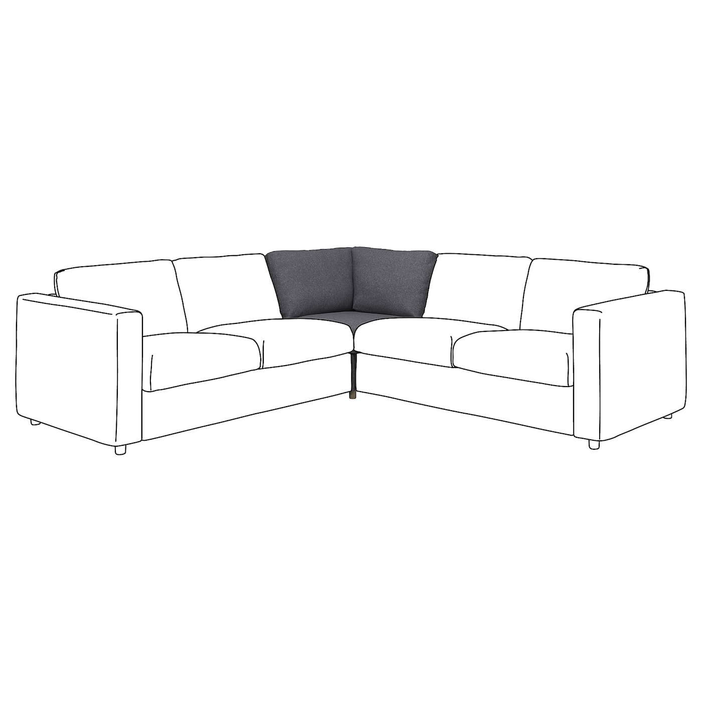 Угловая секция - IKEA VIMLE/ВИМЛЕ ИКЕА, 83х93х93 см, черный