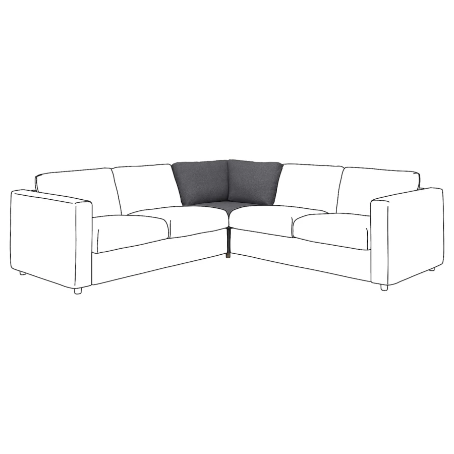 Угловая секция - IKEA VIMLE/ВИМЛЕ ИКЕА, 83х93х93 см, черный (изображение №1)