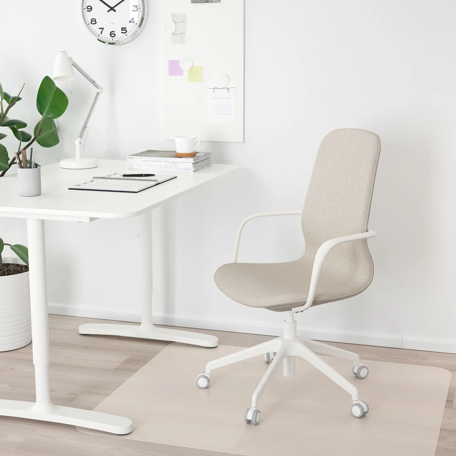 Офисный стул - IKEA LÅNGFJÄLL/LANGFJALL, 68x68x104см, белый, ЛОНГФЬЕЛЛЬ ИКЕА (изображение №2)