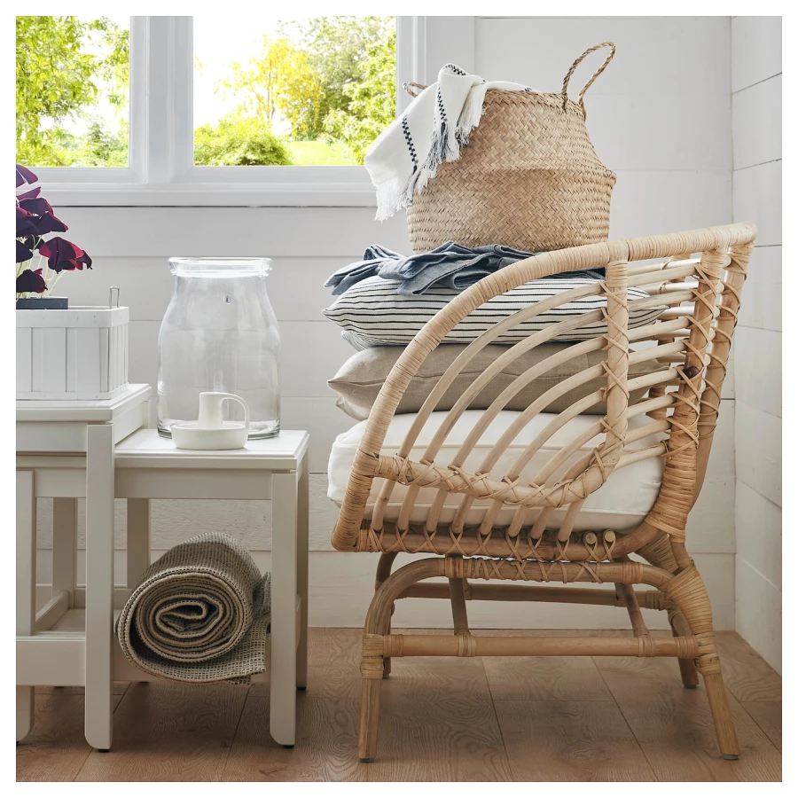 Кресло садовое - IKEA BUSKBO, 75х52 см, коричневый/светло-коричневый, БУСКБУ ИКЕА (изображение №3)