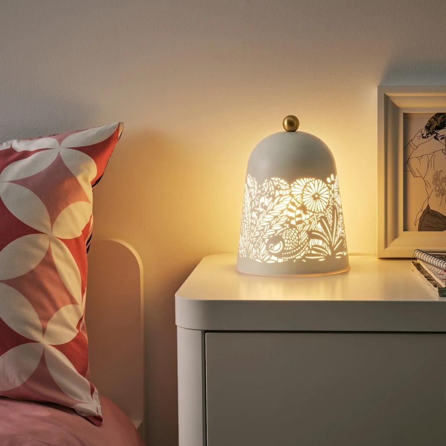 Декоративное лампа - SOLSKUR  IKEA/ СОЛЬСКУР ИКЕА,  19 см,   белый (изображение №2)