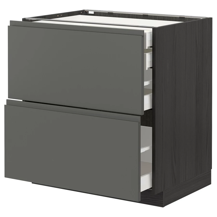 Напольный кухонный шкаф  - IKEA METOD MAXIMERA, 88x62,1x80см, черный/серый, МЕТОД МАКСИМЕРА ИКЕА (изображение №1)