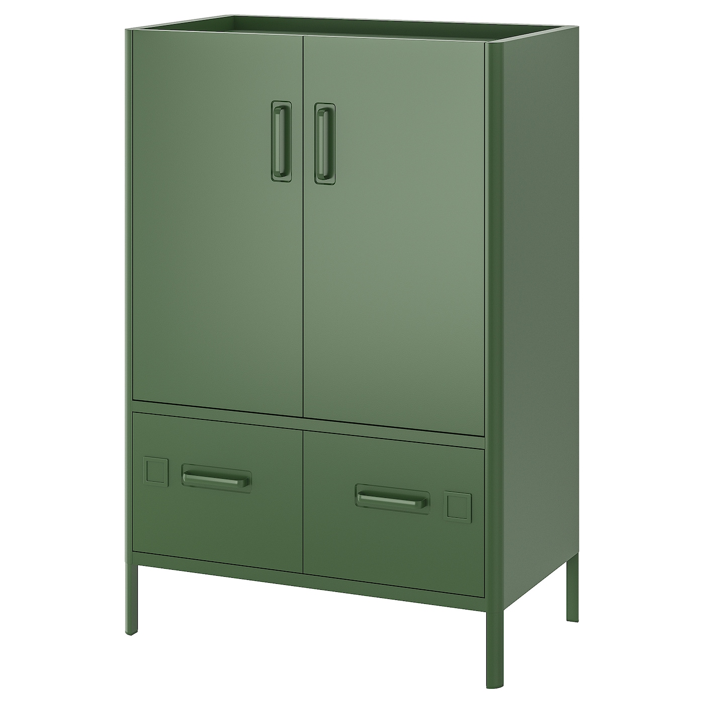 Шкаф с дверцами и ящиками - IKEA IDÅSEN/IDASEN/ИДОСЕН ИКЕА, 119х47х80 см, зеленый