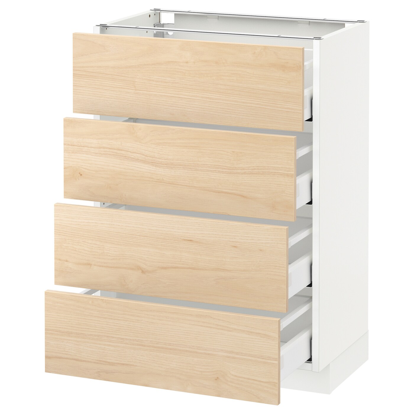 Напольный кухонный шкаф  - IKEA METOD MAXIMERA, 88x39,2x60см, белый/светло-коричневый, МЕТОД МАКСИМЕРА ИКЕА