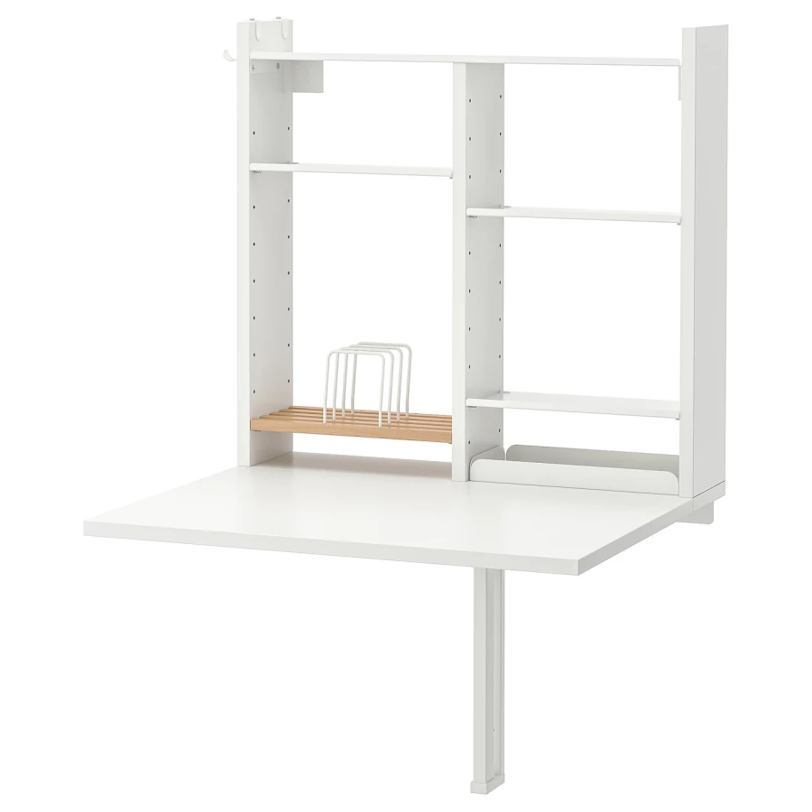 Стол подвесной откидной - IKEA NORBERG, 60х64х75 см, белый, НОРБЕРГ ИКЕА (изображение №1)