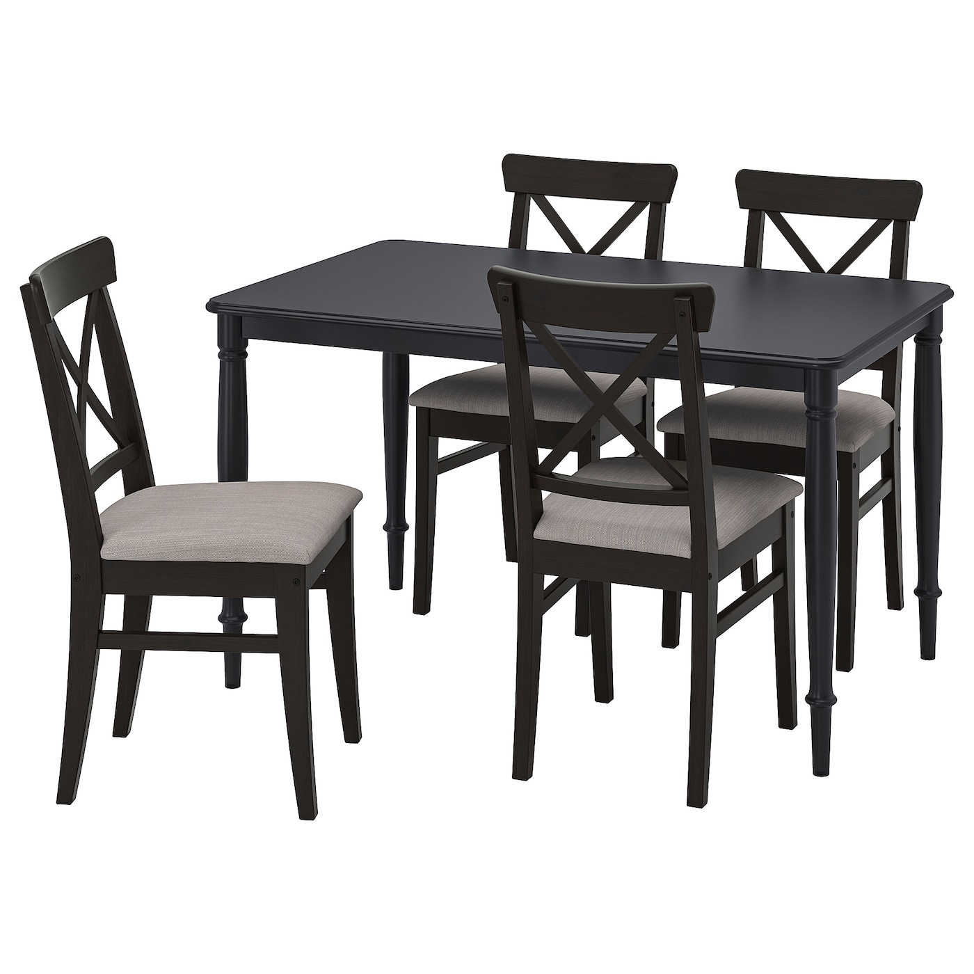 Стол и 4 стула - DANDERYD / INGOLF IKEA/ ДАНДЕРИД/ИНГОЛЬФ ИКЕА, 130х80х75 см, черный/коричневый
