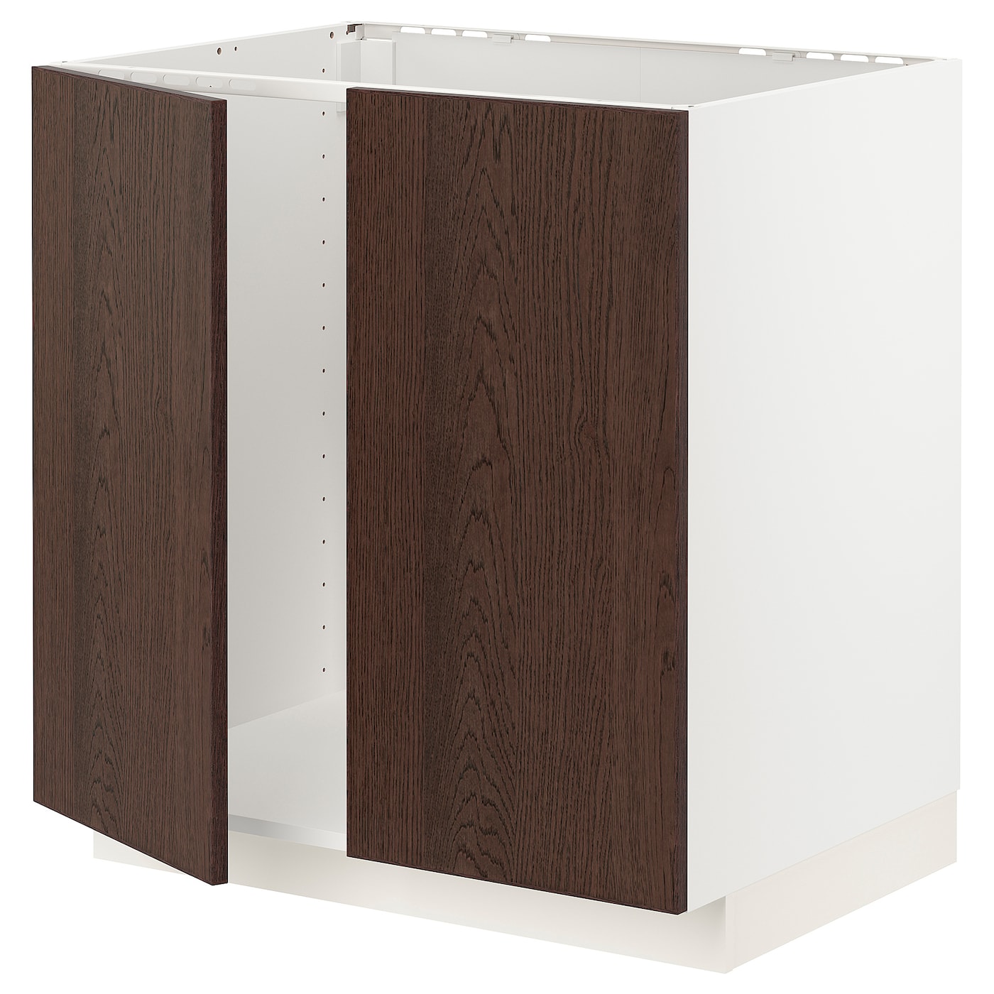Шкаф под раковину 2 дверцы - METOD  IKEA/ МЕТОД ИКЕА, 88х80 см,  белый/коричневый