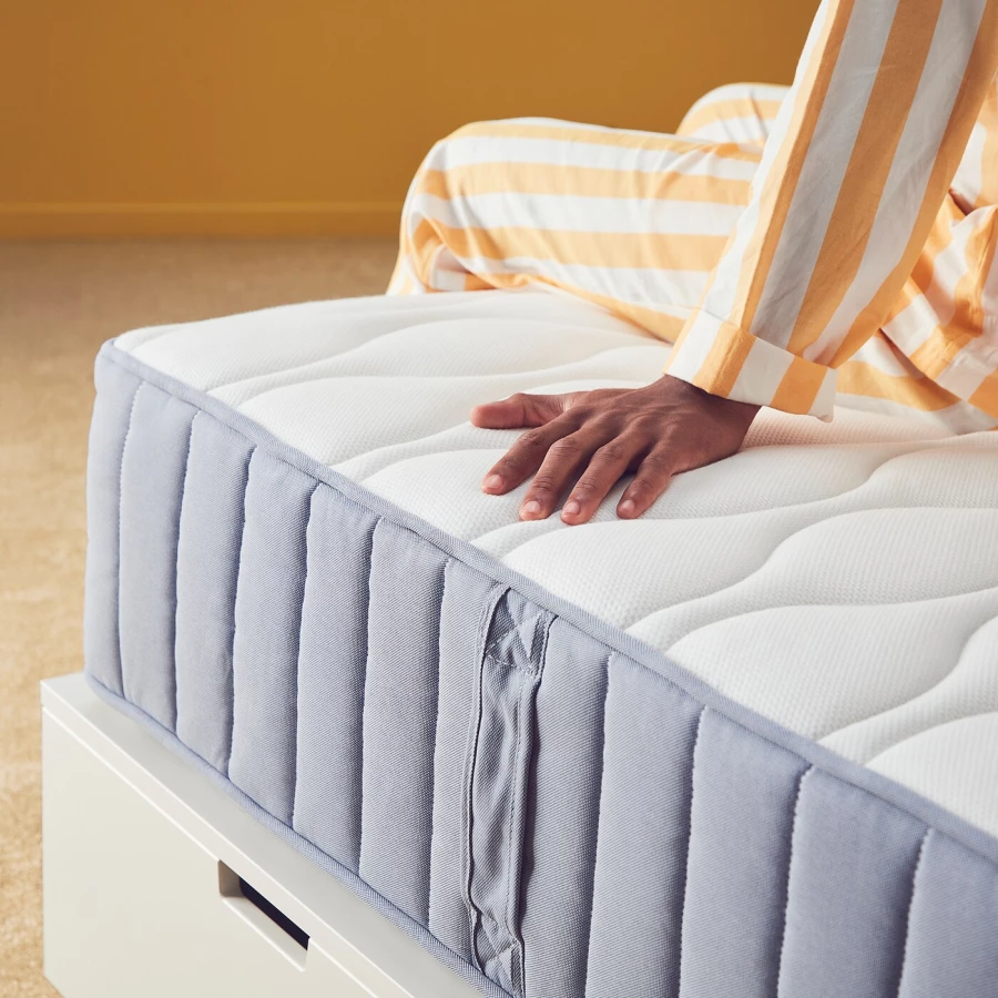 Каркас кровати с контейнером и матрасом - IKEA NORDLI, 200х140 см, матрас средне-жесткий, черный, НОРДЛИ ИКЕА (изображение №17)